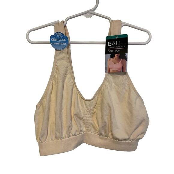 Bali Comfort Revolution Cream Bra unpadded wireless seamless Large 38-40 B-DD - Picture 1 of 6